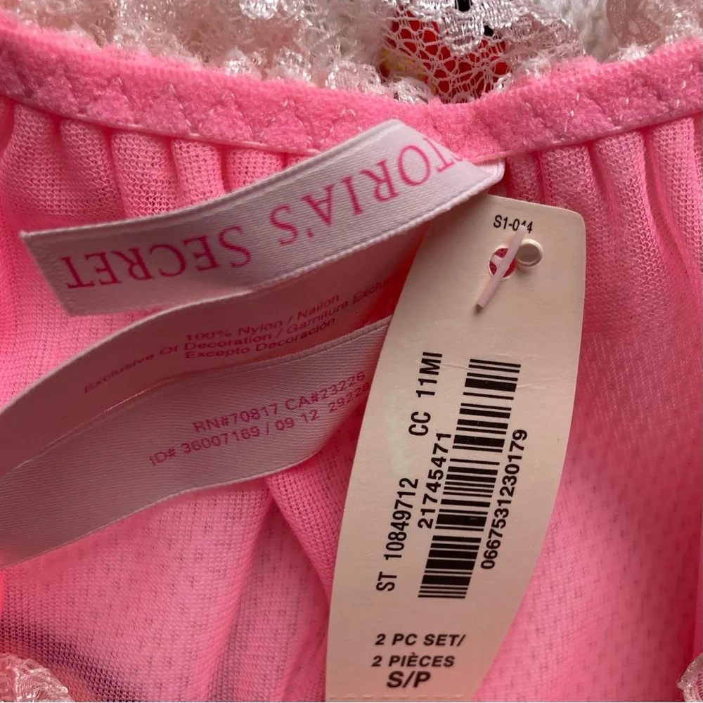 Victoria’s Secret Y2K Bubblegum Pink Sheer Frilly Babydoll Nightie Cami, NWT S
